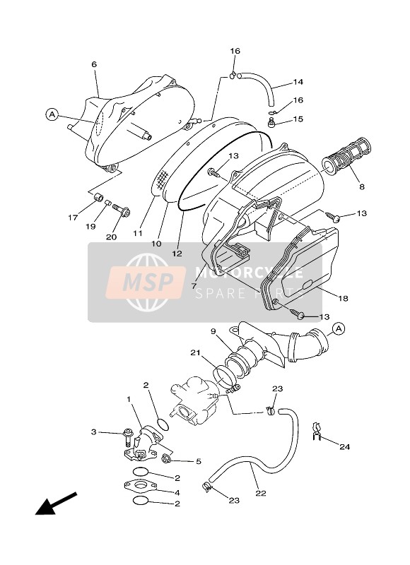 Yamaha YP250A 2003 Intake for a 2003 Yamaha YP250A